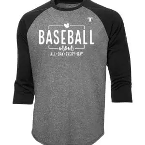 CHANDAILS BASEBALL MANCHES 3/4 LOGO BASEBALL MOM